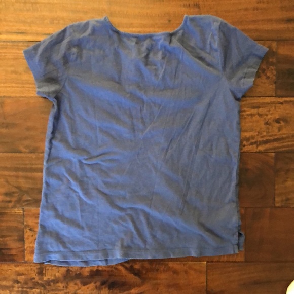 Loft | mauve colored t-shirt with embroidered floral detail short sleeve - Picture 7 of 11